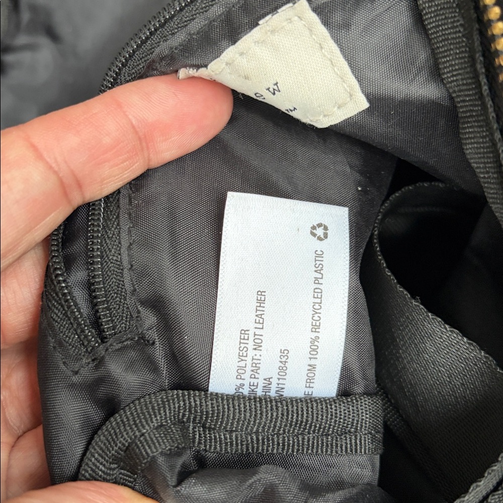 Black Nylon mini Backpack with Gold Zipper A NEW DAY - Picture 6 of 10